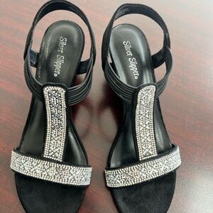 Black Rhinestone Sandals